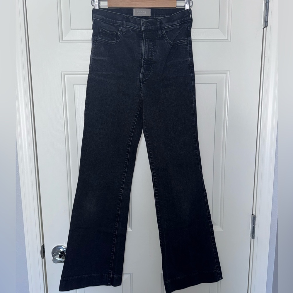 Everlane Black High-Rise Flare Jeans